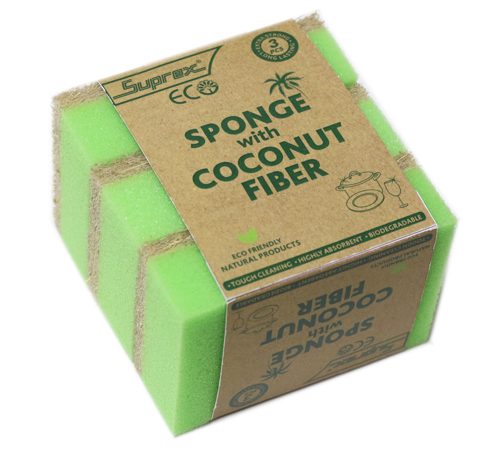 Sponge with coconut fiber