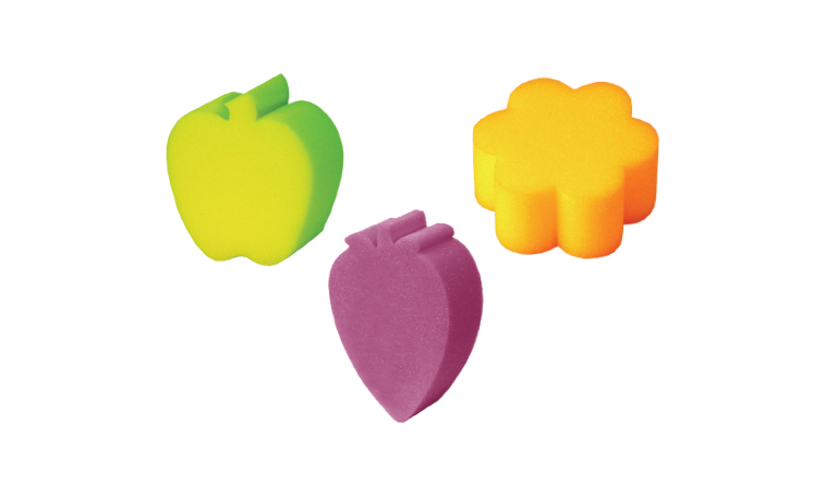 Apple, Strawberry, Flower Bath Sponge-soft enough to be gentle on baby's delicate skin