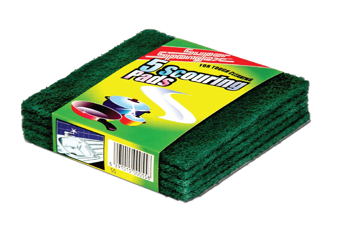 Green Scouring Pads in Sleeve 