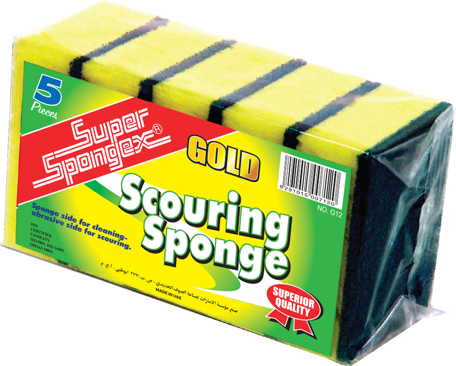 Combo Sponge Scourer (Gold)-cleans better and lasts longer sponge scourers